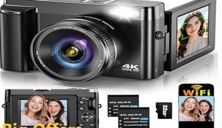 Big Offers Digital Camera for Photography, WiFi 64MP 4K