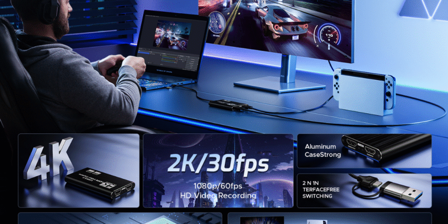 USB 3.0 4K HDMI Capture Card for Streaming & Gaming